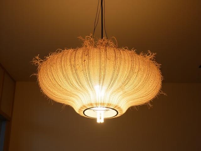 Taklampa inspirerad av sjögräs i naturmaterial